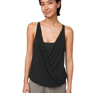 Lululemon As You Like It Tank Black Drapey Tank Top XS